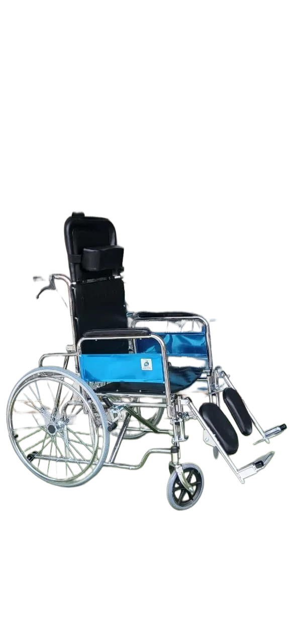 Wheel Chair Model 903GC manual commode wheelchair with sturdy steel frame, comfortable seat, smooth-rolling wheels, and integrated commode for hospitals, rehabi