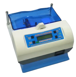Blood Collection Mixer with digital scale for accurate blood bag weighing and continuous mixing during blood collection in blood banks and hospitals.