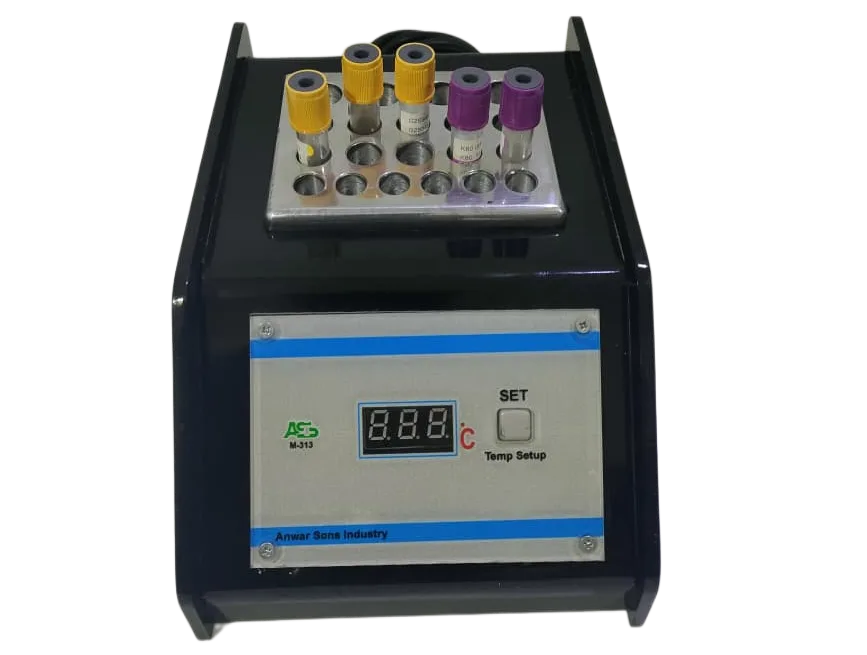 Laboratory Dry Bath with digital temperature control for heating and incubating samples in test tubes