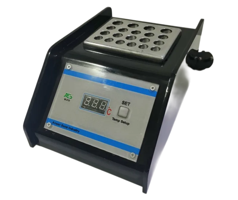 Laboratory Dry Bath with digital temperature control for heating and incubating samples in test tubes