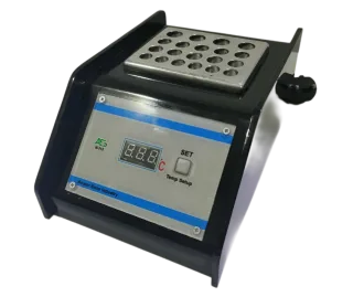 Laboratory Dry Bath with digital temperature control for heating and incubating samples in test tubes
