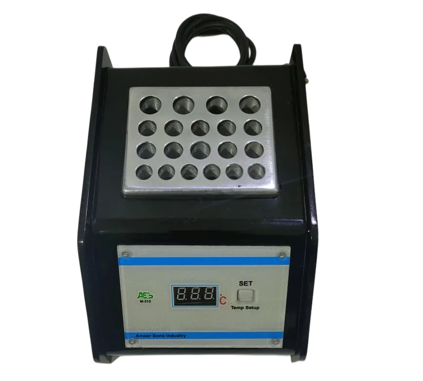 Laboratory Dry Bath with digital temperature control for heating and incubating samples in test tubes
