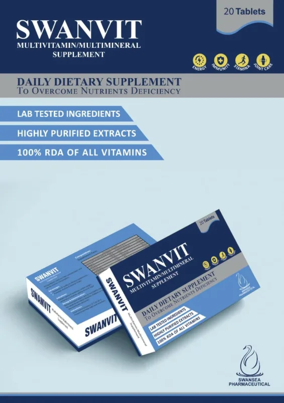 SWANVIT Multivitamin & Multimineral Supplement 20 Tablets by Swansea Pharmaceutical