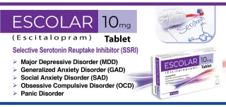 ESCOLAR 10MG Tablets (Escitalopram 10mg) medicine box front view