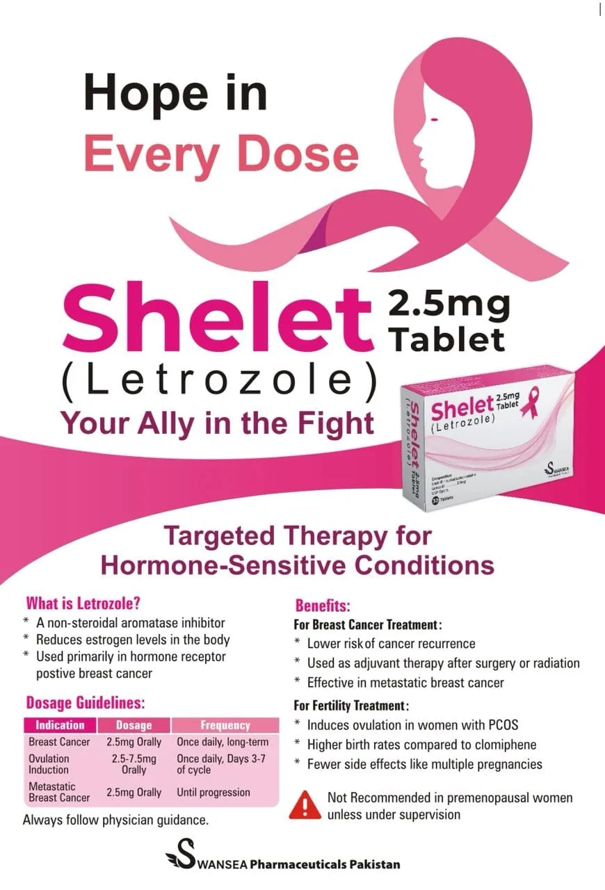 SHELET 2.5MG Tablets (Letrozole 2.5mg) medicine box front view